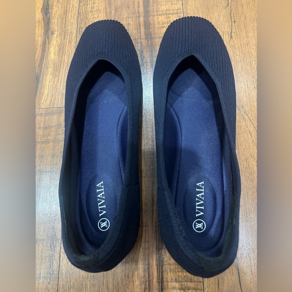 Vivaia Lightweight Square-Toe V-Cut Flat Margot Walker Navy Women’s US 8 EU 39 - Picture 4 of 14